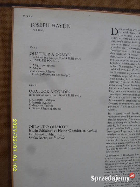 Klasyka LP JOSEPH HAYDN 4 plyty winylowe