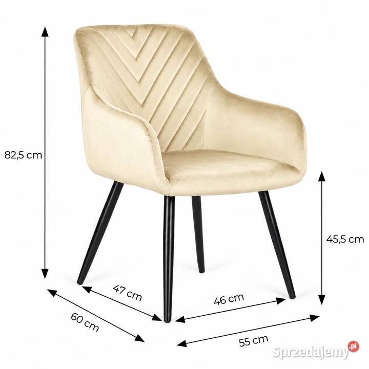 Zestaw 2 krzeseł tapicerowanych welurowych 55cm sprzedam