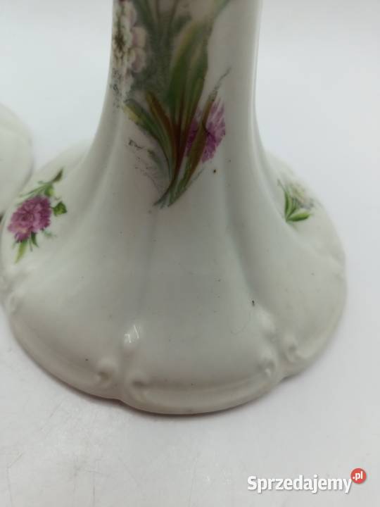 Dwa świeczniki wysokie Francja goździki lubelskie Zamość sprzedam