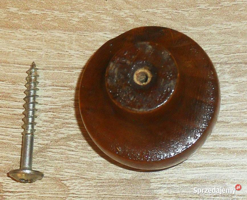 Uchwyt meblowy gałka drewniana kolor orzech Gliwice