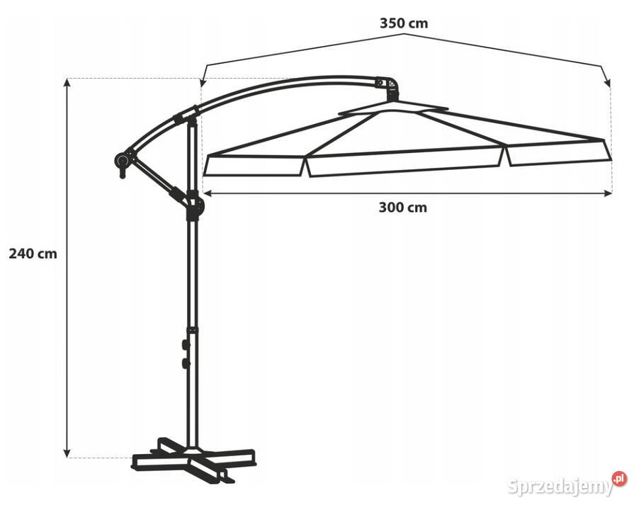 Parasol Ogrodowy Z Wysiegnikiem Skladany 350 Konin