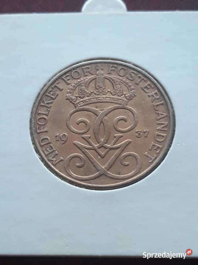 5 Ore Szwecja 1937 r mennicze Konin