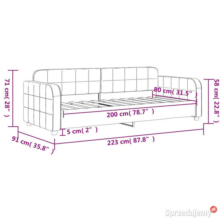 Sofa z funkcją spania ciemnozielona aksamitna Warszawa