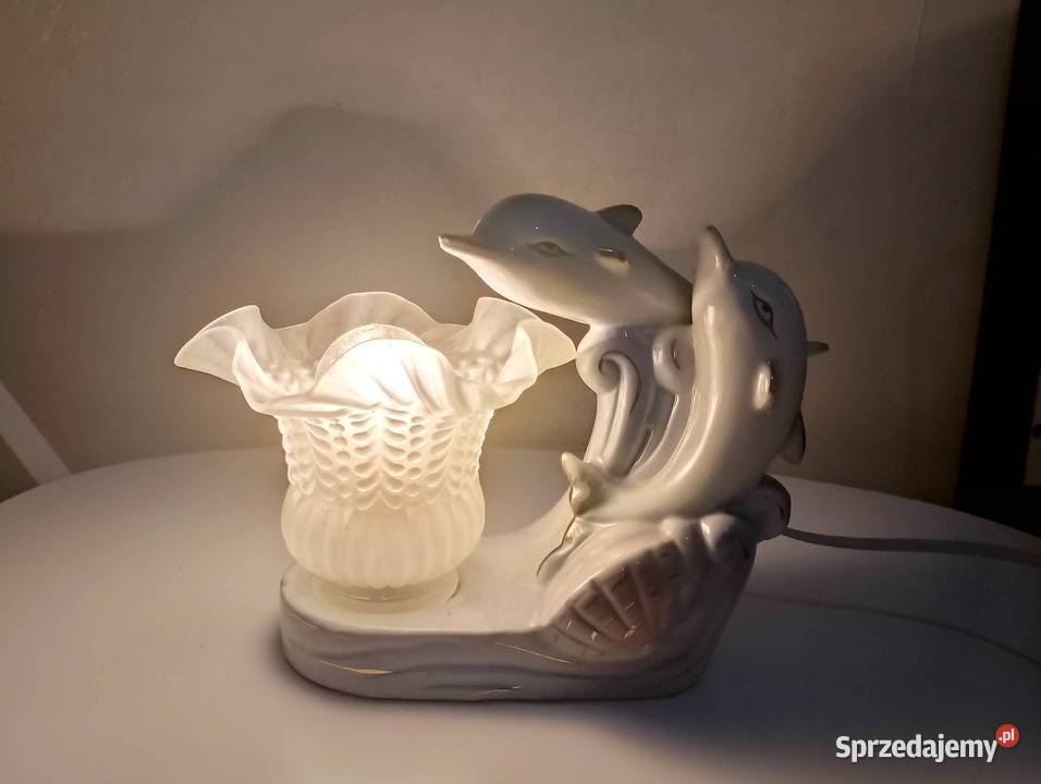 Lampa PRL delfiny Lampy stołowe i nocne