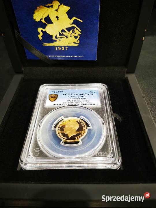 Edward VIII PCGS PR70 pudełko certyfikat Głogów
