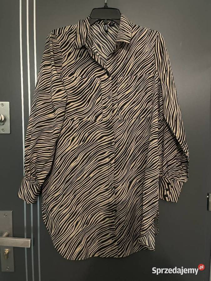 Pieces sukienka modny wzór luźny fason koszulowa Długość Midi Choszczno sprzedam