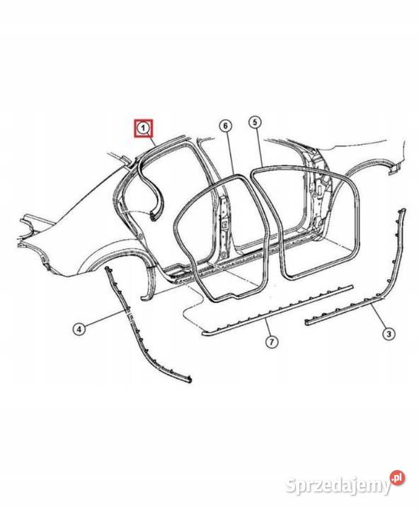USZCZELKA DACHOWA LEWA CHRYSLER 300 9901