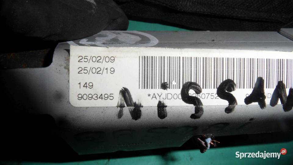 QASHQAI I J10 09r AIRBAG kurtyna lewa 985P1JD00A sprzedam