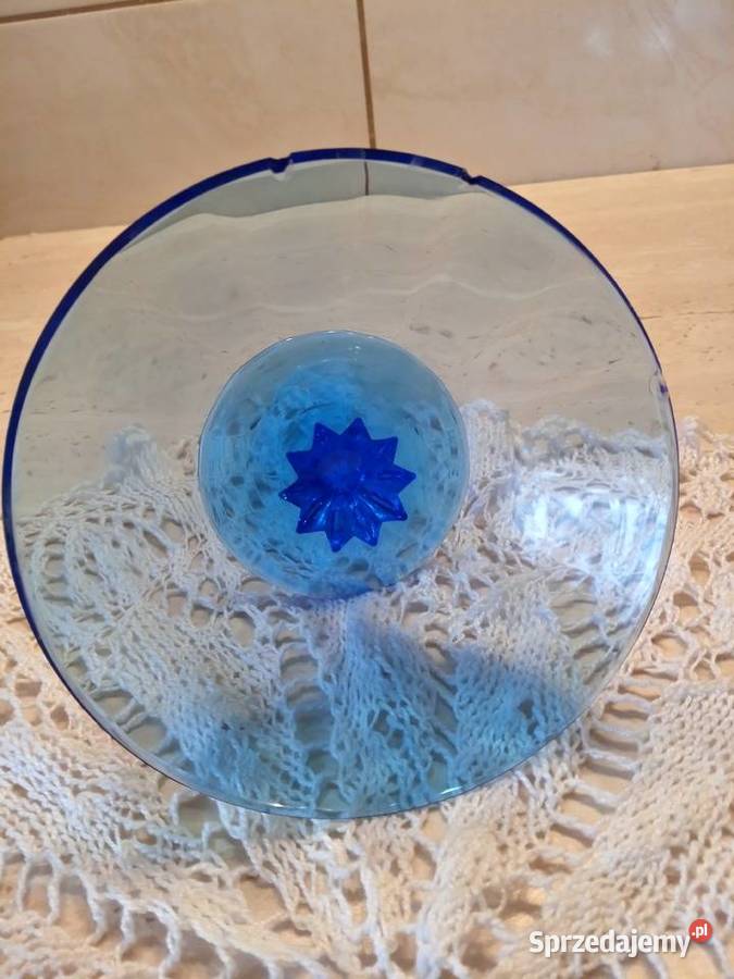 Szklana patera niebieska Nakło nad Notecią