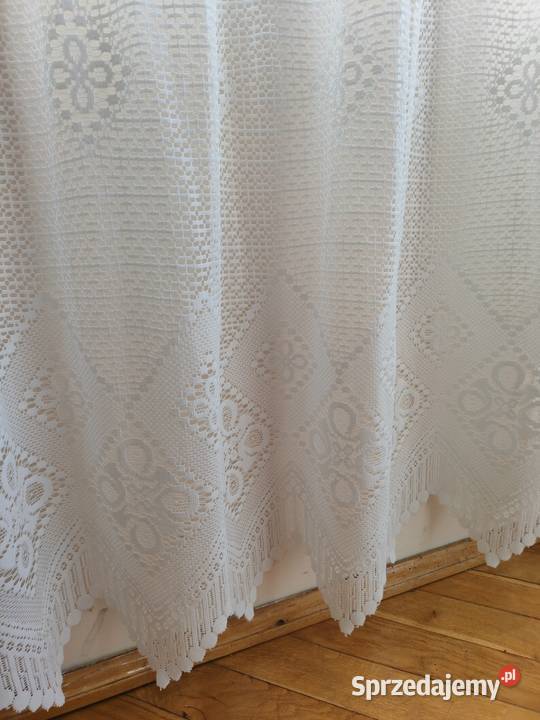 Firanka biała 265 x 210stan 2 sztuki Wystrój okien Bielsko-Biała sprzedam