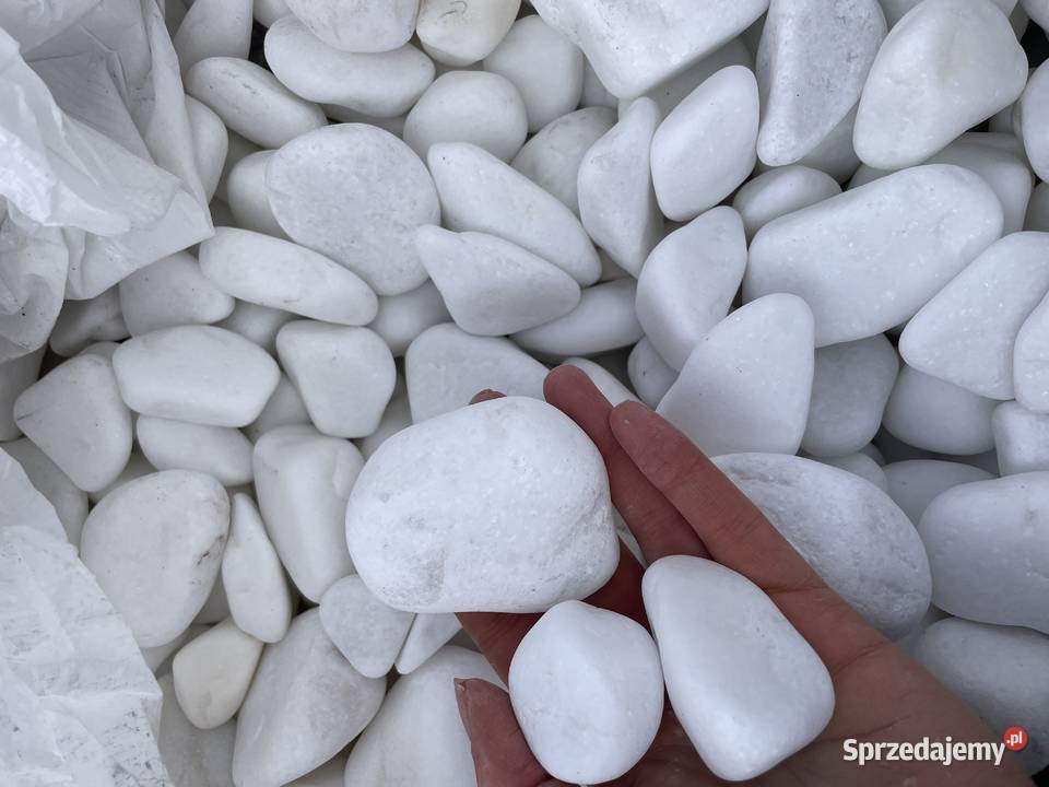 Białe kamienie ozdobne Otoczak Thassos Transport Zgorzelec