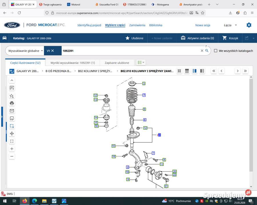 109239195VW18045AF Amortyzator przód GALAXY VY osobowe Kraków