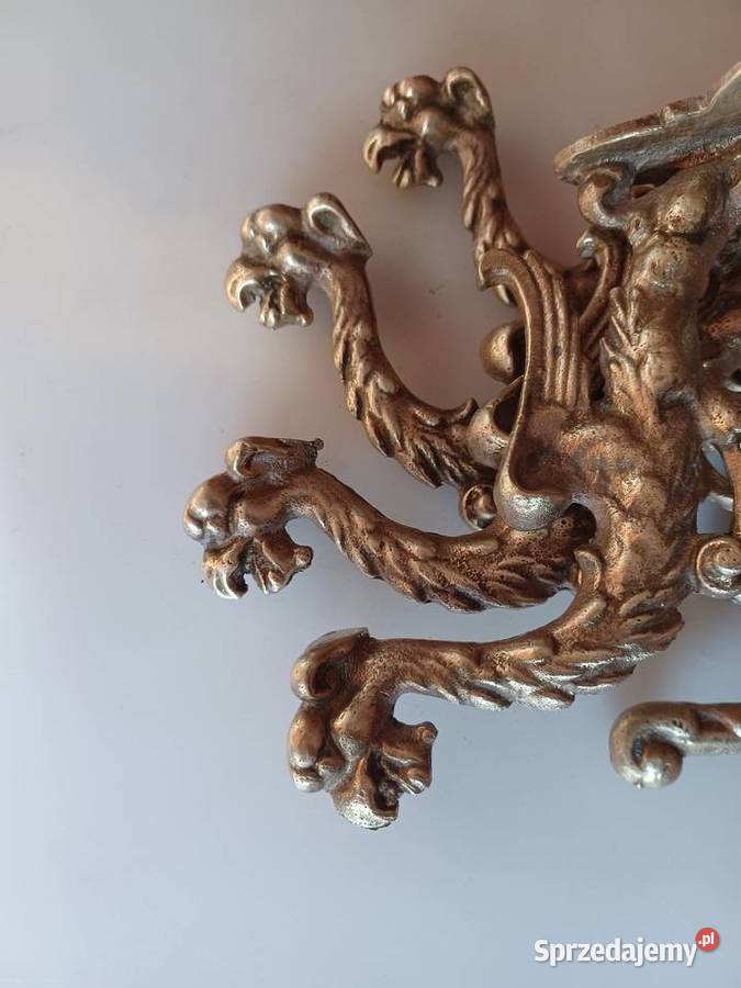Stylowy masywny wieszak mosiężny wielkopolskie Poznań