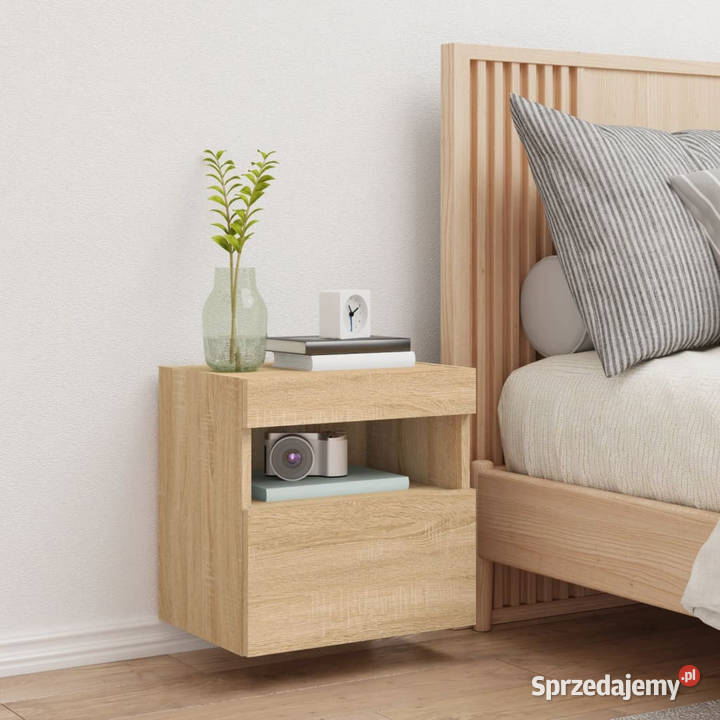 Ścienna szafka TV z LED dąb sonoma 40x30x40 RTV Warszawa