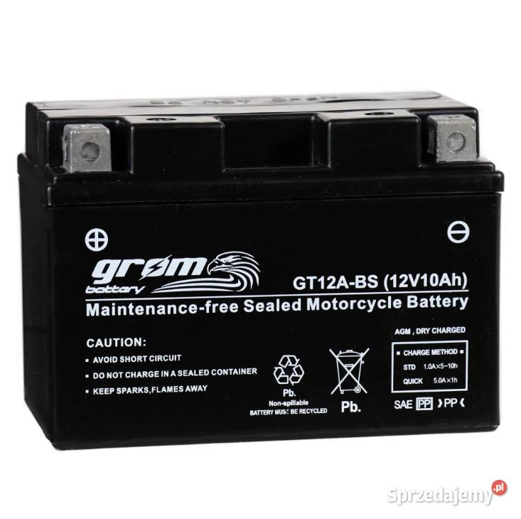 Akumulator motocyklowy GROM GT12ABS YT12ABS 12V akumulatory Układ elektryczny Starogard Gdański