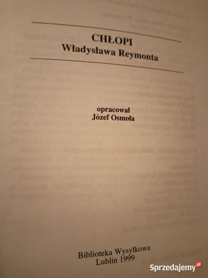 Chłopi Reymont analizy lektury szkolne Warszawa
