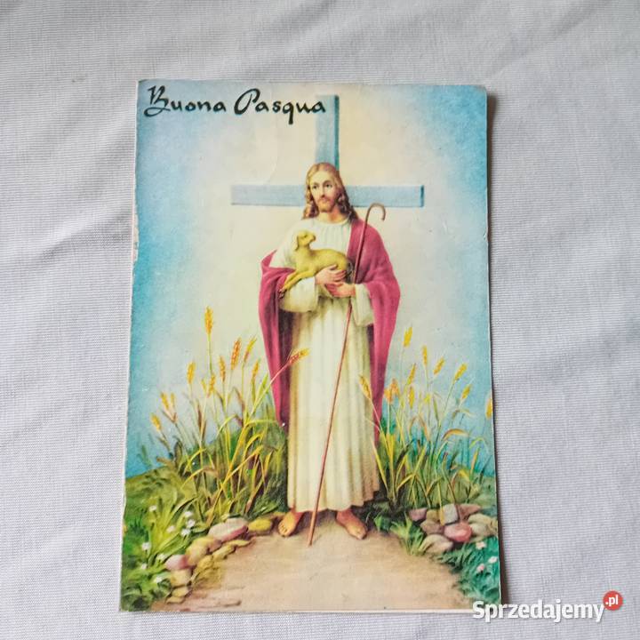 Pocztówka wielkanocna składana Buona Pasqua 1983 Koźminek