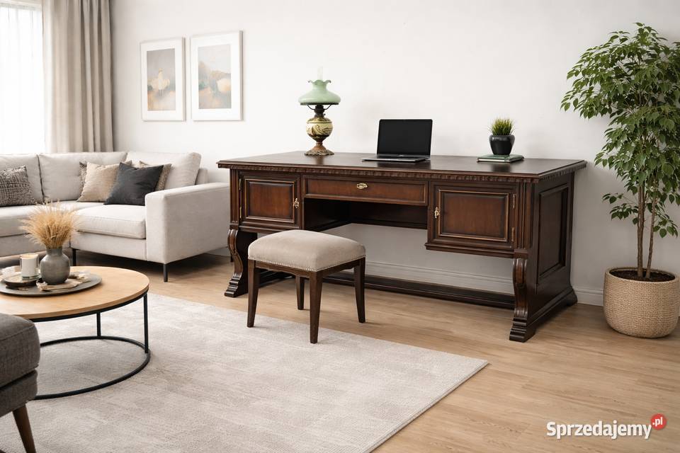 Zabytkowe eklektyczne biurko z lat 40tych Jerka