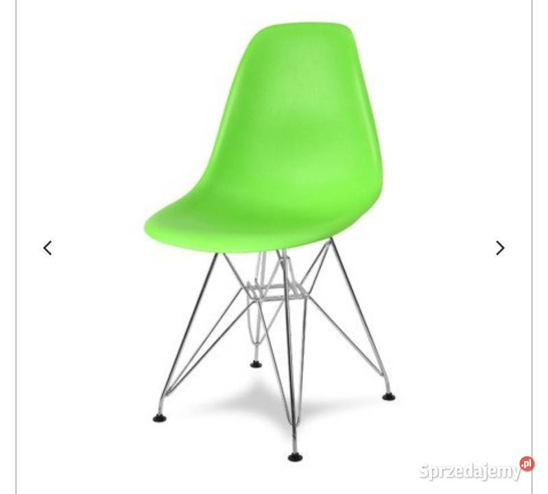 Zielone krzesło na metalowych nogach Promocja