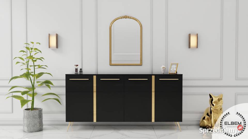 Lakierowana komoda czarny połysk Glamour Warszawa