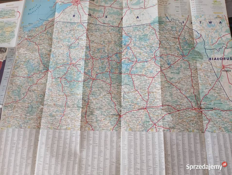 Mapa papierowa MAZURY składana turystyczna Poznań