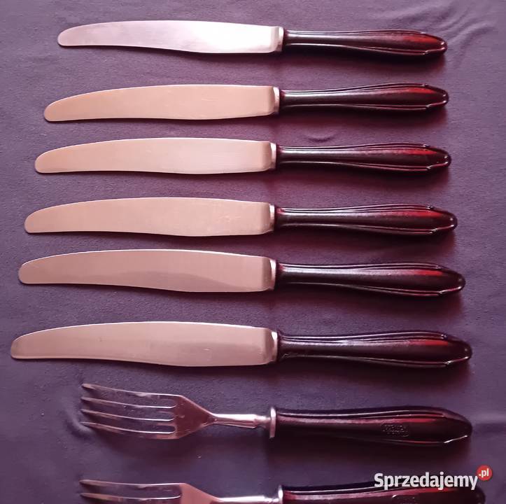 Komplet sztućców Gerlach z bakelitowymi wielkopolskie Koźminek