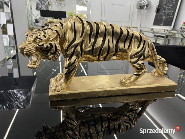 nowoczesna figurka złoty tygrys premium duża hit Figurki i rzeźby Nowy Sącz sprzedam