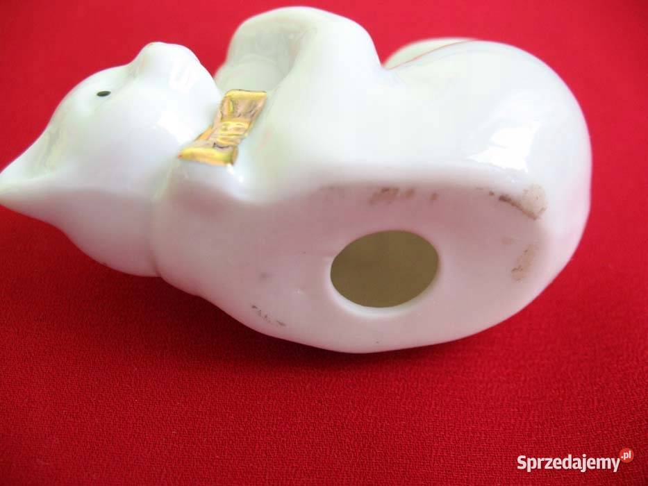Kot mały kotek z piłką porcelana figurka 5 x 7 x Siedlce