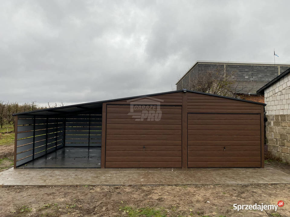 Garaż blaszany 6x6m wiata 3m 2x Brama 36m2 Sprzedaż Białystok