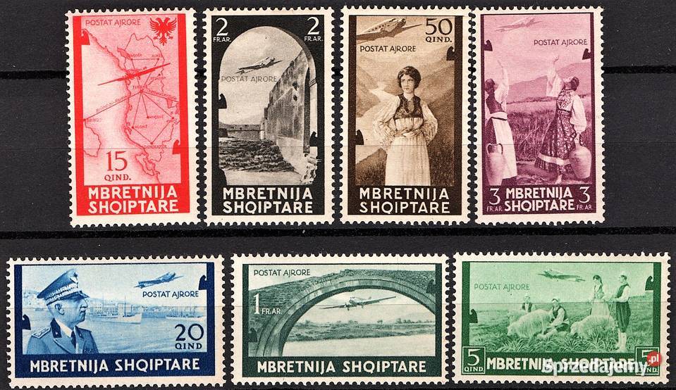 ALBANIA 1940kompletna seria poczty lotniczej pomorskie Człuchów
