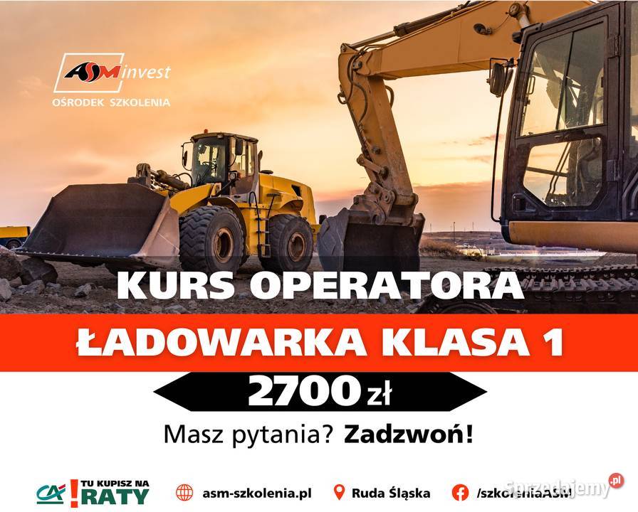 Kurs na operatora ładowarki klasa 1 Ładowarka Usługi Ruda Śląska