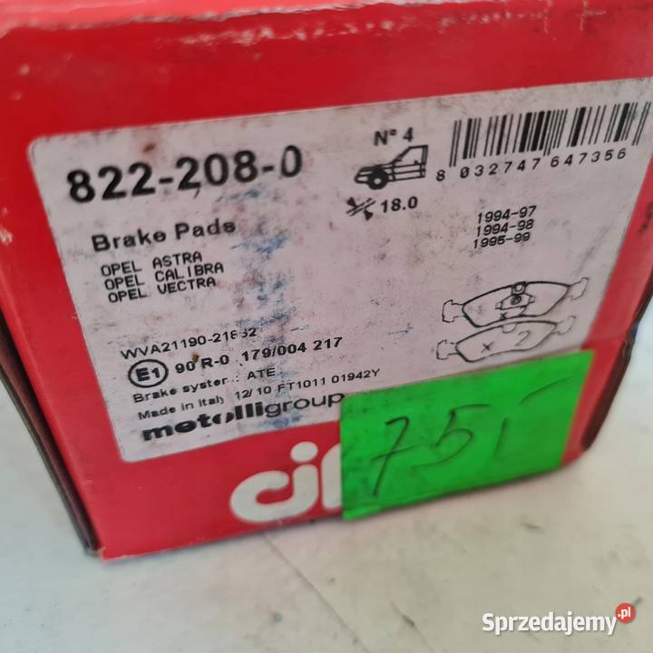 OPEL ASTRA F CALIBRA A VECTRA B KLOCKI HAMULCOWE Klocki hamulcowe Osięciny sprzedam