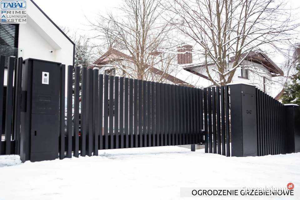 Ogrodzenie aluminiowe GRZEBIENIOWE pionowe metal