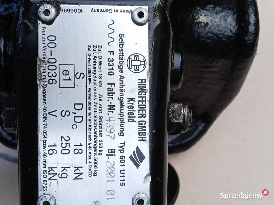 Ringfeder 601 automatyczny sprzęg swożniowy