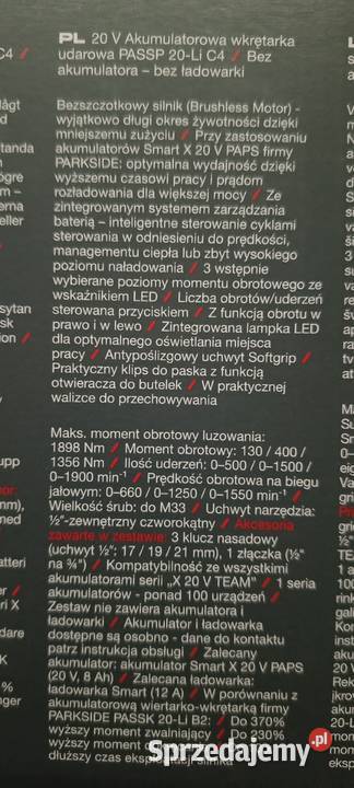 PARKSIDE PERFORMANCE Akumulatorowy klucz udarowy Ełk