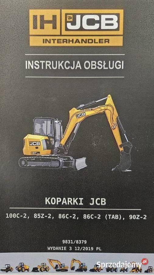 Instrukcja obsługi DTR koparka JCB 100C2 85Z2 Kielce