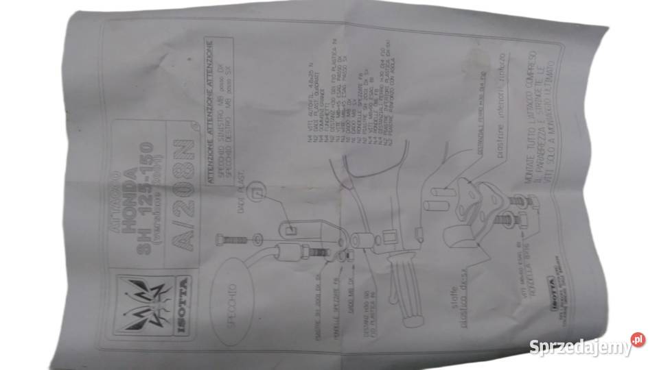 STELAŻ UCHWYT MOCOWANIE SZYBY ISOTTA HONDA SH Bielsk Podlaski sprzedam