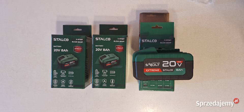3x Baterie STALCO 8ah S97397 podwójna ładowarka Akumulatory Skarżysko-Kamienna sprzedam