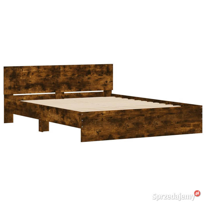 Rama łóżka z wezgłowiem przydymiony dąb 150x200