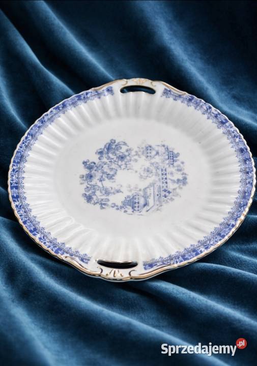 CHINA BLAU duża patera z uchwytami 265 x 35 łódzkie