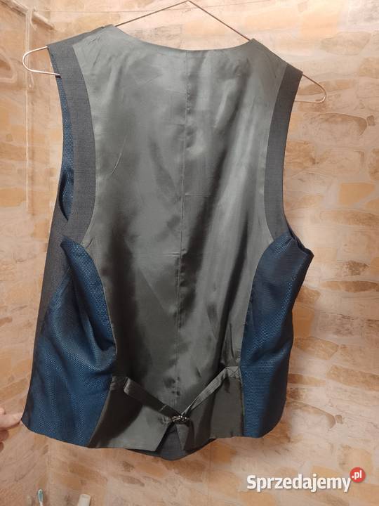 M RIVER ISLAND Szaro granatowa kamizelka Odzież wyjściowa małopolskie