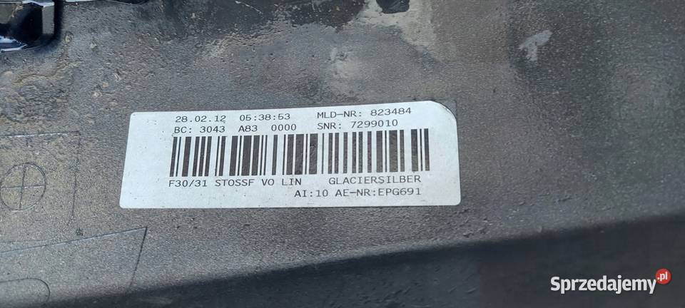 ZDERZAK PRZÓD BMW 3 F30 F31 SPORT LINE 1115 LAK osobowe Karoseria Międzychód