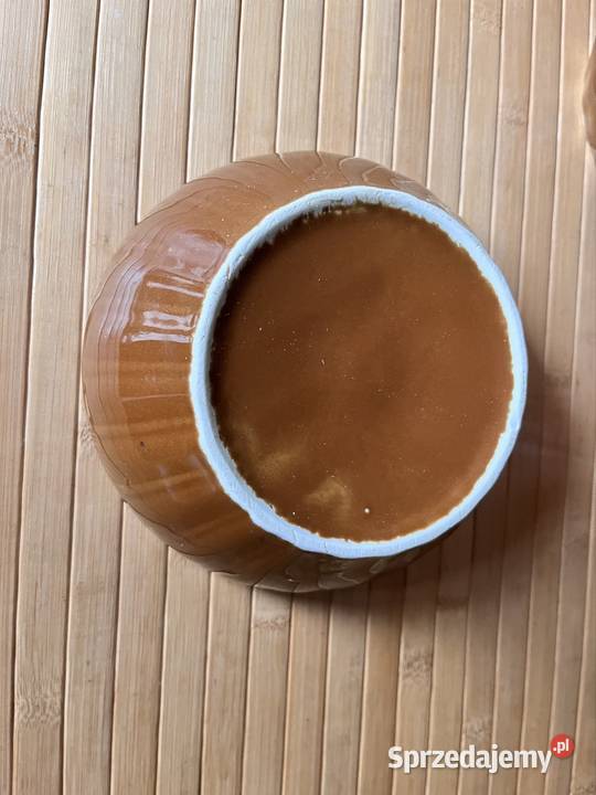 Miseczki szkliwone PRL brązowy mazowieckie Lucynów