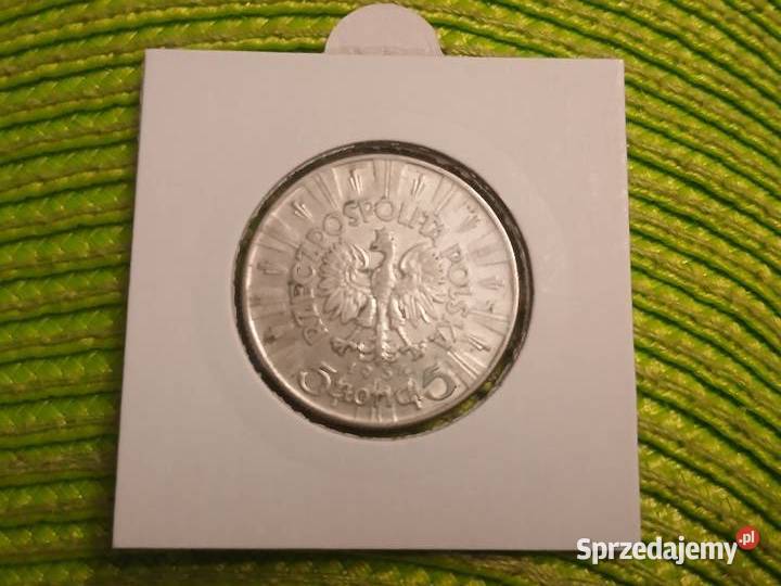 moneta srebrna polska 5 złotych z 1934r Łomża