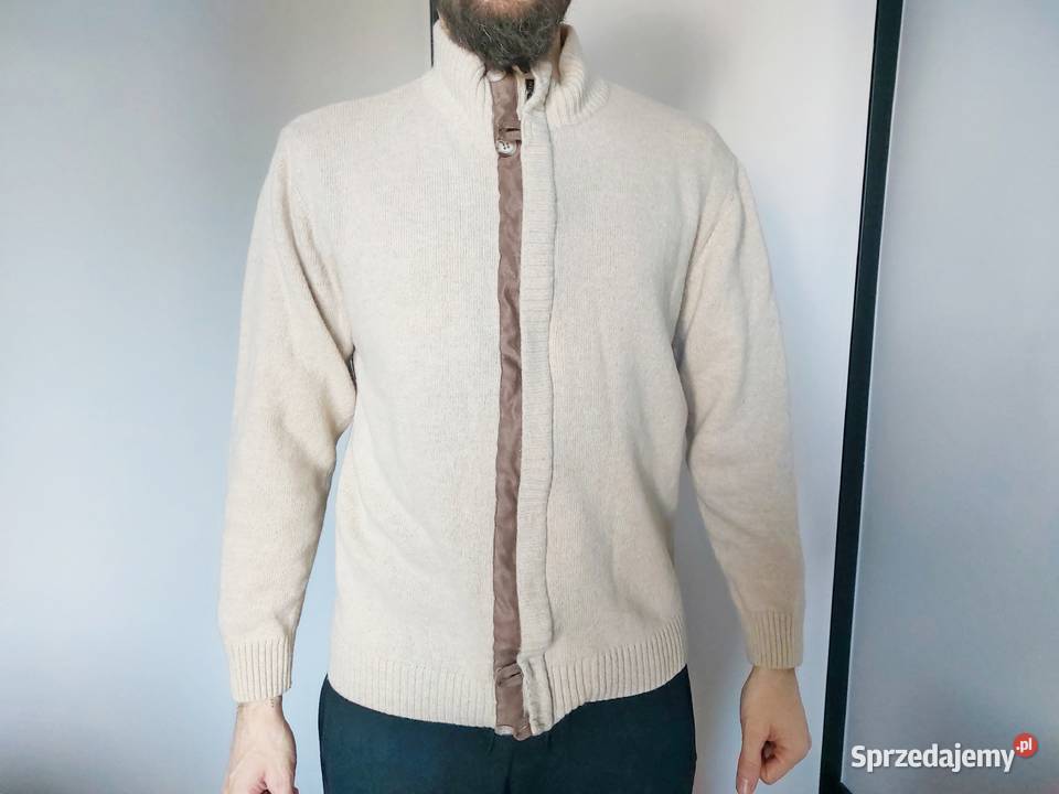 sweter wełniany Recman męski na zamek merino wielkopolskie Poznań