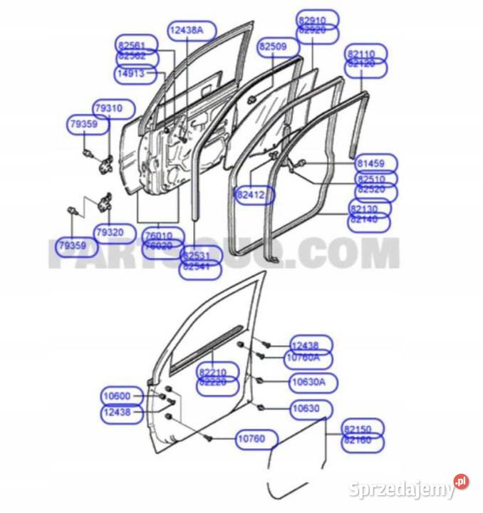 USZCZELKA SZYBY DRZWI PP HYUNDAI SANTAMO 9802 osobowe lubelskie