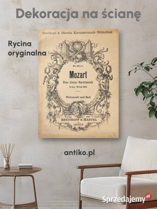 Mozart Eine kleine Nachtmusik dekoracja vintage Kołobrzeg