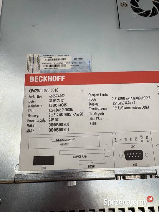 Beckhoff CP620210200010 HMI Panel Biznes i Przemysł Warszawa sprzedam