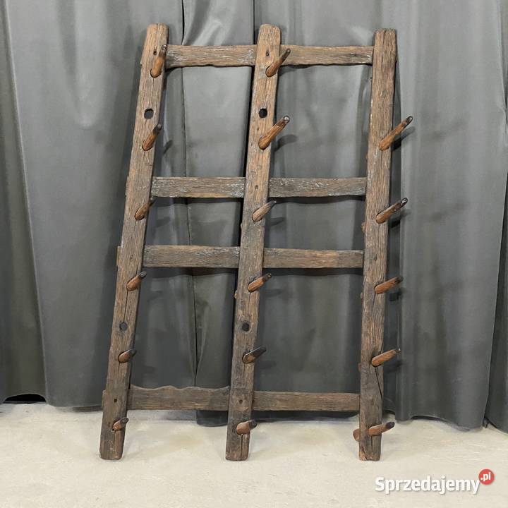 Stary drewniany wieszak gospodarczy rustykalny sprzedam