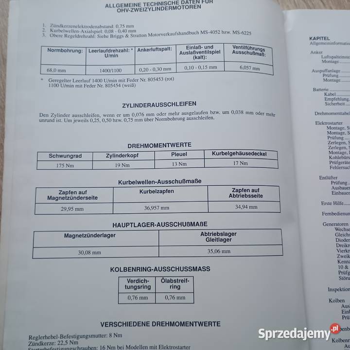Repair Manual Vanguard BriggsStratton Chrzanów